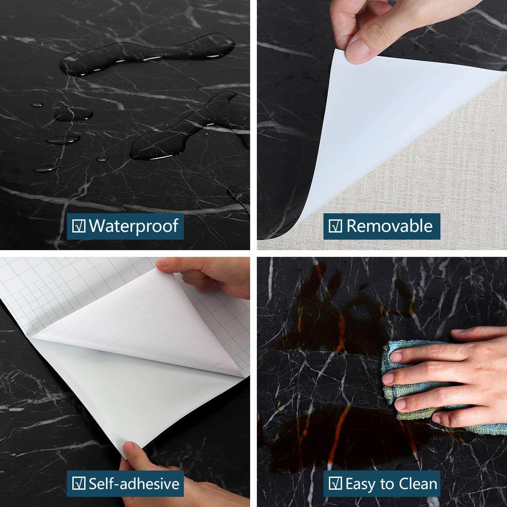 VEELIKE Black Marble Contact Paper – Veelike