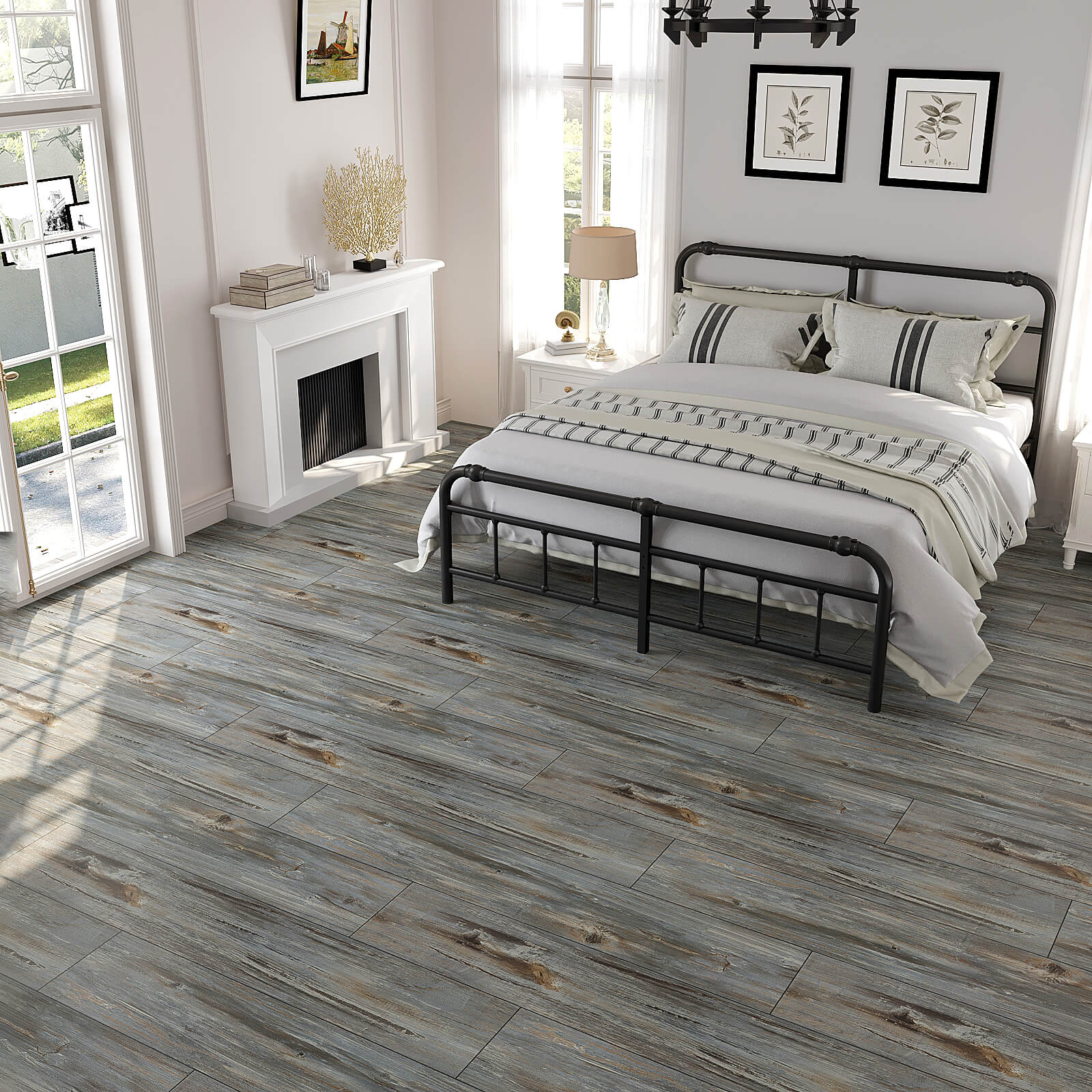 VEELIKE Reclaimed Blue Wood Vinyl Plank Flooring 6''x36'' – Veelike